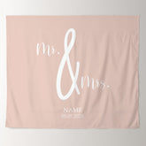 Lofaris Personalized Pink Mr And Mrs Wedding Backdrop Banner